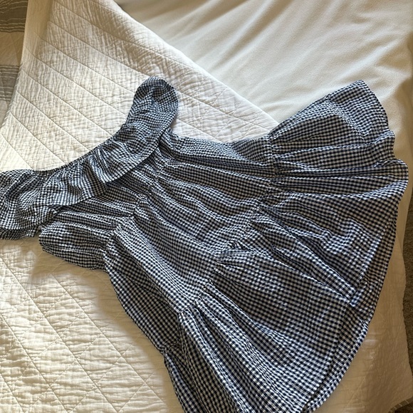 MINKPINK One Shoulder Dress in Navy and White - Picture 7 of 10